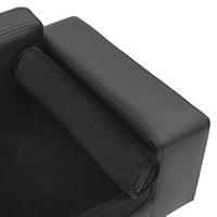 Hondenbank 81x43x31 cm pluche en kunstleer donkergrijs - thumbnail