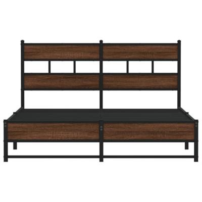 Bedframe zonder matras metaal bruin eikenkleurig 140x200 cm