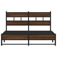Bedframe zonder matras metaal bruin eikenkleurig 140x200 cm - thumbnail