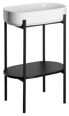 Wastafel met Onderplank Sapho Puno 55x86x36 cm Zwart Wastafel met Onderplank Sapho Puno 55x86x36 cm Zwart