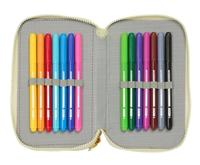 Driedubbele Pennenzak Mufasa Groen Beige 12,5 x 19,5 x 5,5 cm 37 Onderdelen - thumbnail