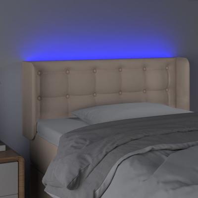 Hoofdbord LED 83x16x78/88 cm kunstleer cappuccinokleurig