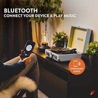 Fenton RP115D Retro Platenspeler in Koffer met Ingebouwde Speakers, Bluetooth en USB - Wit - thumbnail