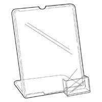 L-standaard A4 met visitekaarthouder - thumbnail