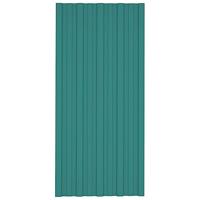Dakpanelen 12 st 100x45 cm gegalvaniseerd staal groen - thumbnail