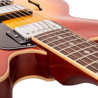 Vintage VSA500 ReIssued Honeyburst semi-akoestische gitaar - thumbnail