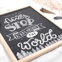 Krijtbord MAUL antraciet 30x40cm onbewerkt houten frame - thumbnail