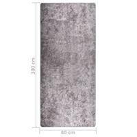 VidaXL Vloerkleed wasbaar anti-slip 80x300 cm grijs - thumbnail