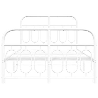 Bedframe met hoofd- en voeteneinde metaal wit 120 x 190 cm - thumbnail