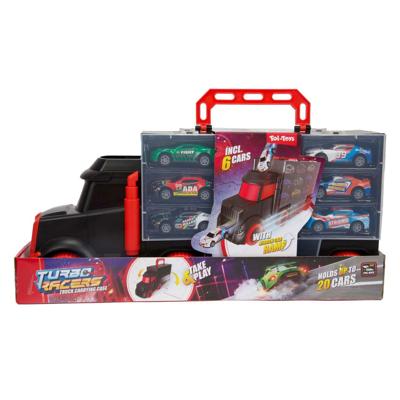 Toi-Toys Turbo racers vrachtwagen met 6 pull-back raceauto's