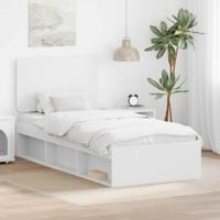 Bedframe met hoofdeinde Wit 75 x 190 cm Massief grenenhout - thumbnail
