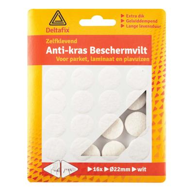 Anti-krasvilt rond 22mm wit 16st Deltafix - Deltafix