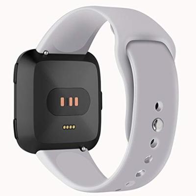 Fitbit Versa 1 / 2 & Lite siliconen bandje - Maat: Large - Grijs Fitbit Versa 1 / 2 & Lite siliconen bandje - Maat: Large - Grijs
