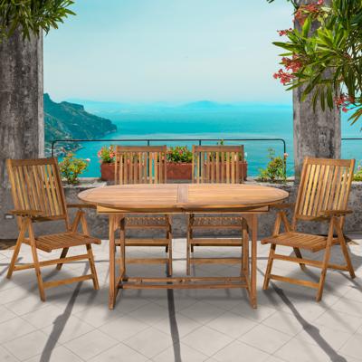 Artistiq Living Tuinset 'Larissa' 4 stoelen + 1 uitschuifbare tafel, Acaciahout