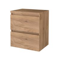 Badmeubelset BWS Salt 60x46cm Greeploos 2 Lades Met Afdekplaat Whisky Oak - thumbnail