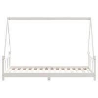 Kinderbedframe 90x190 cm massief grenenhout wit - thumbnail