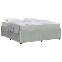 Bedframe met matras Lichtgrijs en Wit en Lichtgrijs Fluweel - thumbnail