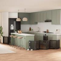 Hondenhek inklapbaar 15 panelen 750 cm populierenhout zwart - thumbnail