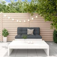 2-delige Loungeset met kussens massief hout wit - thumbnail