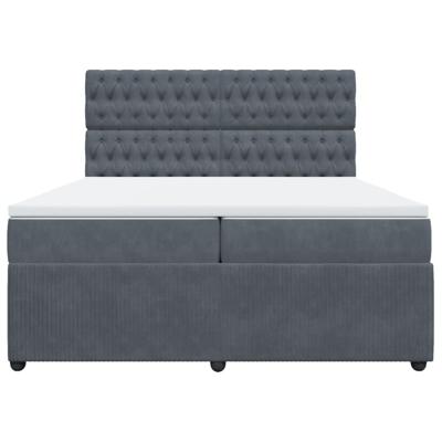 Boxspring met matras fluweel donkergrijs 200x200 cm