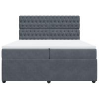 Boxspring met matras fluweel donkergrijs 200x200 cm - thumbnail