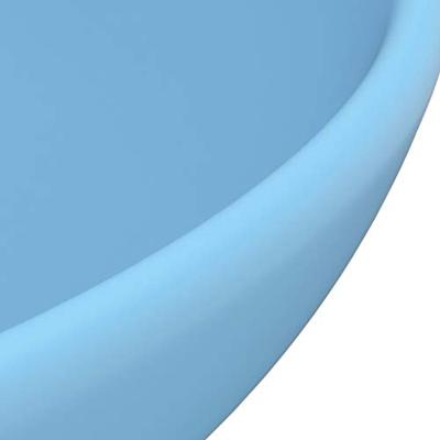 VidaXL Wastafel rond 32,5x14 cm keramiek mat lichtblauw