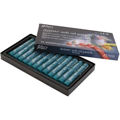 Gallery Oliepastel, L: 7 cm, d 11 mm, dikte 11 mm, malachite green (180), 12 stuk/ 1 doos