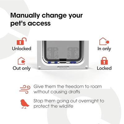 Cat Mate kattenluik groot met vierwegsluiting 50mm wit Cat Mate kattenluik groot met vierwegsluiting 50mm wit