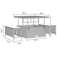 Tuinbankenset 8 pcs Zwart poly rattan - thumbnail