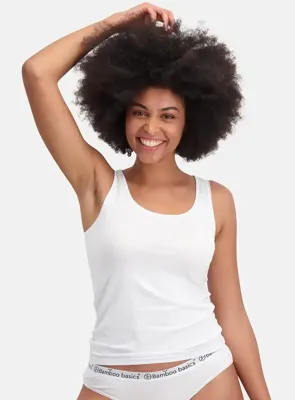 2-pak hemden dames - brede band - Anna - Bamboe onderhemd ronde hals - huidvriendelijk