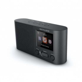 Muse M-112 DBT - DAB radio en wekkerradio met dubbel alarm (FM, DAB, DAB+, Bluetooth, AUX-ingang, hoofdtelefoonaansluiting), zwart