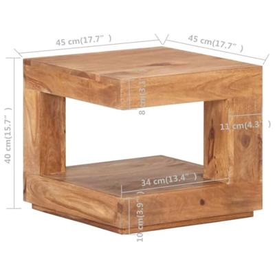 VidaXL Salontafel 45x45x40 cm massief acaciahout VidaXL Salontafel 45x45x40 cm massief acaciahout