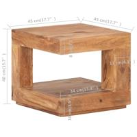 VidaXL Salontafel 45x45x40 cm massief acaciahout - thumbnail