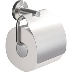 Saqu Steel toiletrolhouder met klep RVS