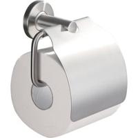 Saqu Steel toiletrolhouder met klep RVS - thumbnail