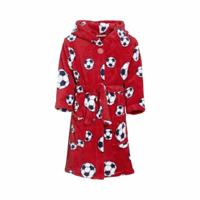 Playshoes Badjas Soccer Junior Fleece Rood Maat 146/152 - thumbnail