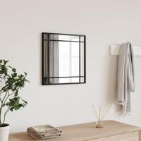 VidaXL Wandspiegel vierkant 40x40 cm ijzer zwart - thumbnail