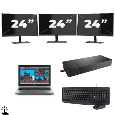 HP ZBook 15 G5 - Intel Core i7-8e Generatie - 15 inch - Touch - 16GB RAM - 256GB SSD - Windows 11 Home + 3x 24 inch Monitor HP ZBook 15 G5 - Intel Core i7-8e Generatie - 15 inch - Touch - 16GB RAM - 256GB SSD - Windows 11 Home + 3x 24 inch Monitor