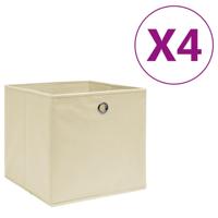 Opbergboxen 4 st 28x28x28 cm nonwoven stof crmekleurig - thumbnail
