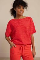 Studio Anneloes Lenti Fringe Pullover 13691 Trui Korte Mouw 2800 Coral Red - thumbnail