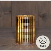 LED Cylinder glas ruit goud 9x12cm - thumbnail
