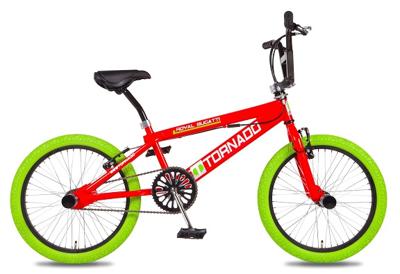 Royal Freestyle bmx 20" -bugatti - rood met groene banden