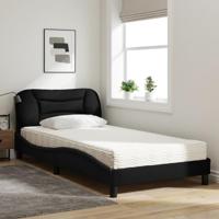 Bed met matras stof zwart 100x200 cm - thumbnail