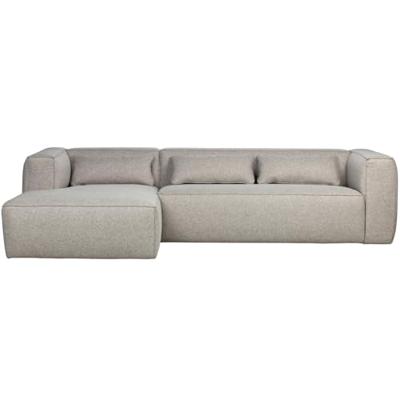 WOOOD Loungebank 'Bean' Links, Melange, kleur Lichtgrijs