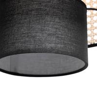 QAZQA Landelijke hanglamp zwart met rotan - Kata - thumbnail