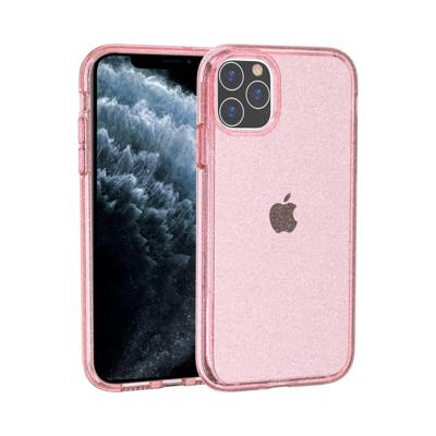 Voor iPhone 11 Pro schokbestendige Terminator stijl glitter poeder beschermende case (roze)