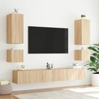 Tv-wandmeubel met LED-verlichting 100x35x31 cm sonoma eiken - thumbnail