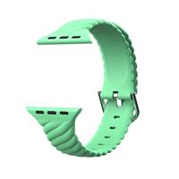 Siliconen 'Twist' bandje - Zee groen - Geschikt voor Apple Watch 44mm / 45mm / 46mm / 49mm - thumbnail