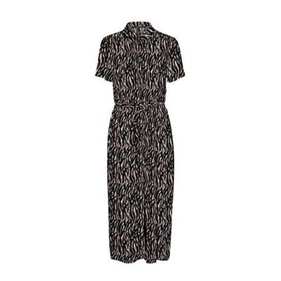 VERO MODA blousejurk VMSIMPLY met all over print en ceintuur zwart/bruin VERO MODA blousejurk VMSIMPLY met all over print en ceintuur zwart/bruin