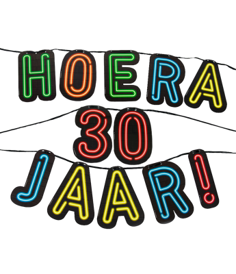 Paperdreams neon slinger hoera 30 jaar!